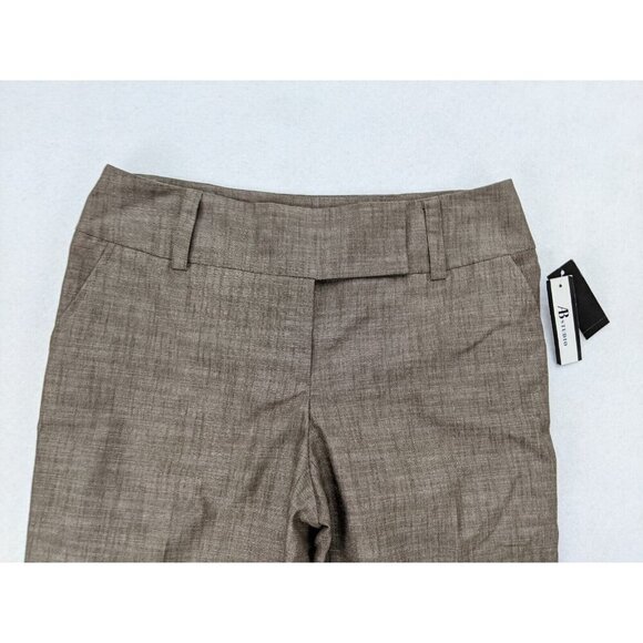AB Studio Women's Cropped Dress Pants Size 10 Brown Flat Front NEW - Picture 4 of 15